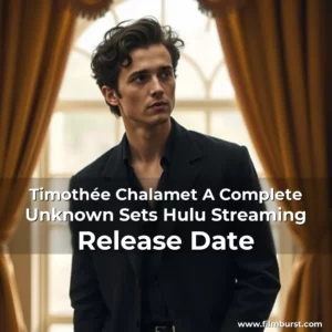 Artistic representation for Timothée Chalamet A Complete Unknown Sets Hulu Streaming Release Date
