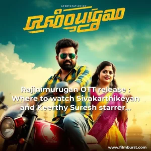 Artistic representation for Rajinimurugan OTT release : Where to watch Sivakarthikeyan and Keerthy Suresh starrer action comedy ahead of its re release