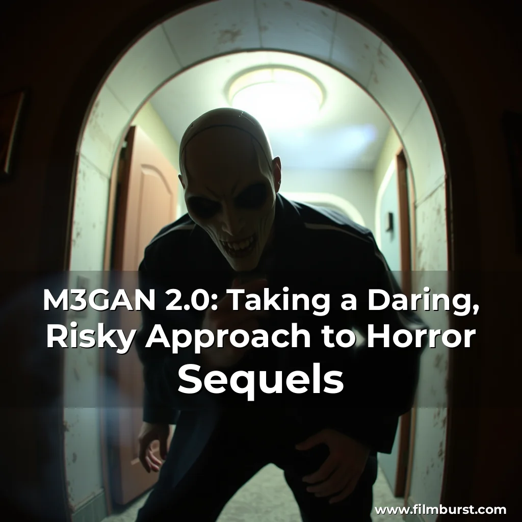 Artistic representation for M3GAN 2.0: Taking a Daring, Risky Approach to Horror Sequels
