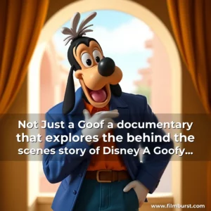 Artistic representation for Not Just a Goof a documentary that explores the behind the scenes story of Disney A Goofy Movie is streaming April 7