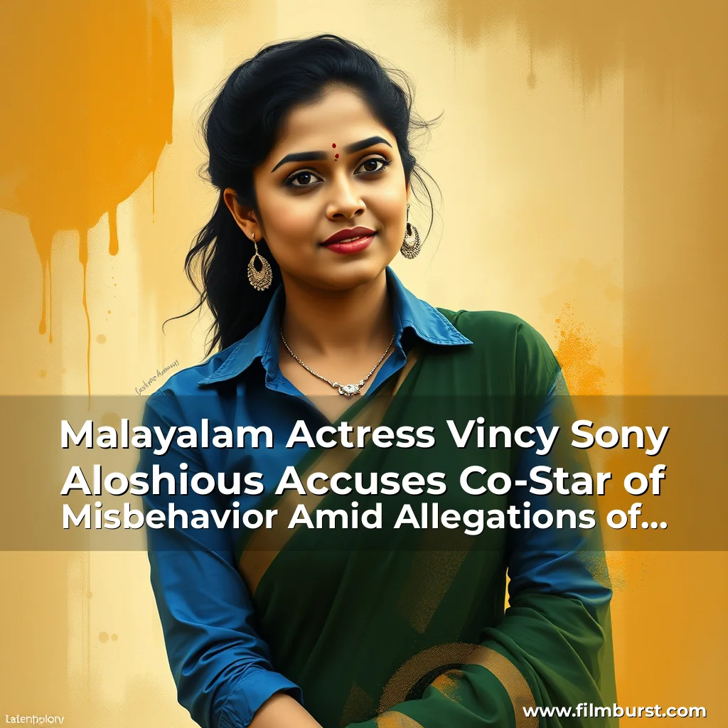 Read more about the article Malayalam Actress Vincy Sony Aloshious Accuses Co-Star of Misbehavior Amid Allegations of Drug Abuse on Film Sets