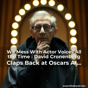 Artistic representation for We Mess With Actor Voices All the Time : David Cronenberg Claps Back at Oscars AI Controversy
