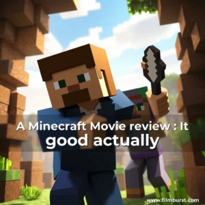 Artistic representation for A Minecraft Movie review : It good actually