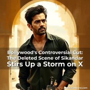 Artistic representation for Bollywood's Controversial Cut: The Deleted Scene of Sikandar Stirs Up a Storm on X