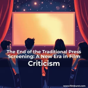 Artistic representation for The End of the Traditional Press Screening: A New Era in Film Criticism