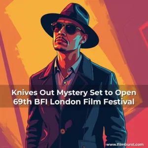 Artistic representation for Knives Out Mystery Set to Open 69th BFI London Film Festival